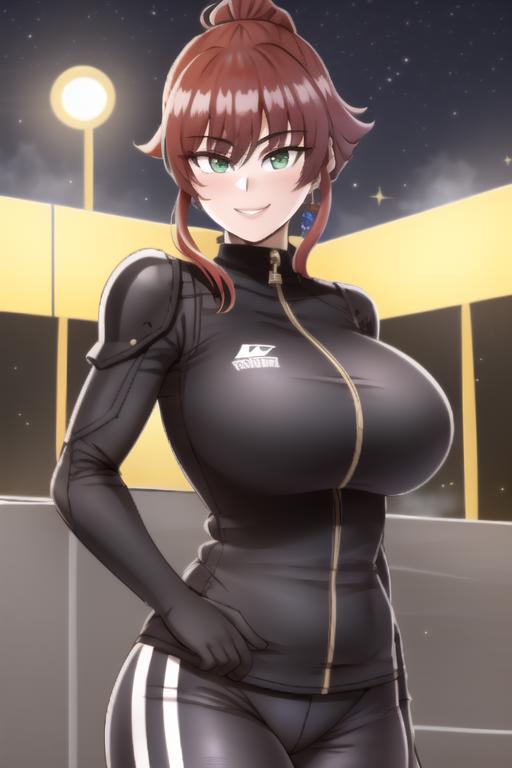 00089-4019253643-1girl, solo, (highly detailed eyes), detailed face, intricate details, short hair, green eyes, ((((red hair)))), ponytail, bangs.png